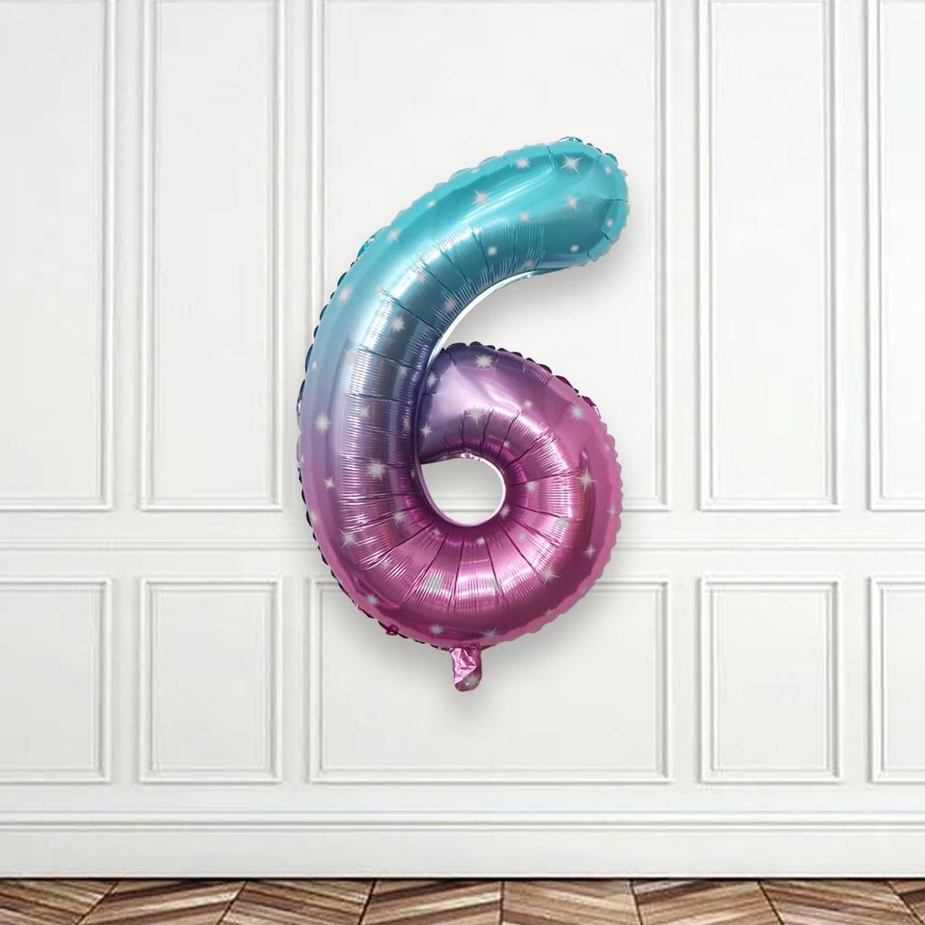 32-Inch US Number Birthday Party Balloons - Individual Aluminum Film