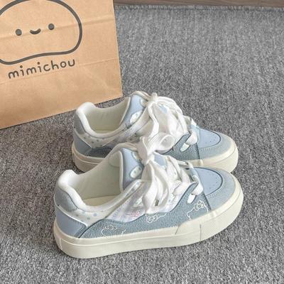 2025Женские Дышащие Кроссовки с Бантом Летние Милые Розовые Туфли с Перфорацией Кроссовки на Толстом Каблуке Повседневные Беговые Платформа Массивные