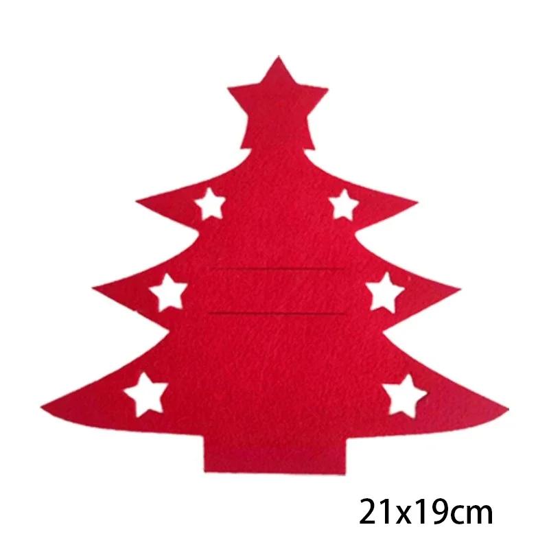 Christmas Tree Knife and Fork Clips Holiday Felt Cloth Cutlery Set Classic Christmas Tree Bags Xmas Decorations Table Layout