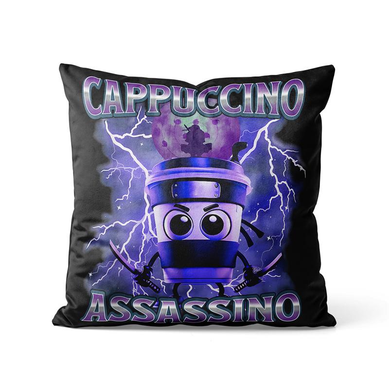 Gaslight Gatekeep Girlboss Cappuccino Assassino Italian Brainrot Throw Pillow Covers Cushion Cases Pillowcases cm x cm