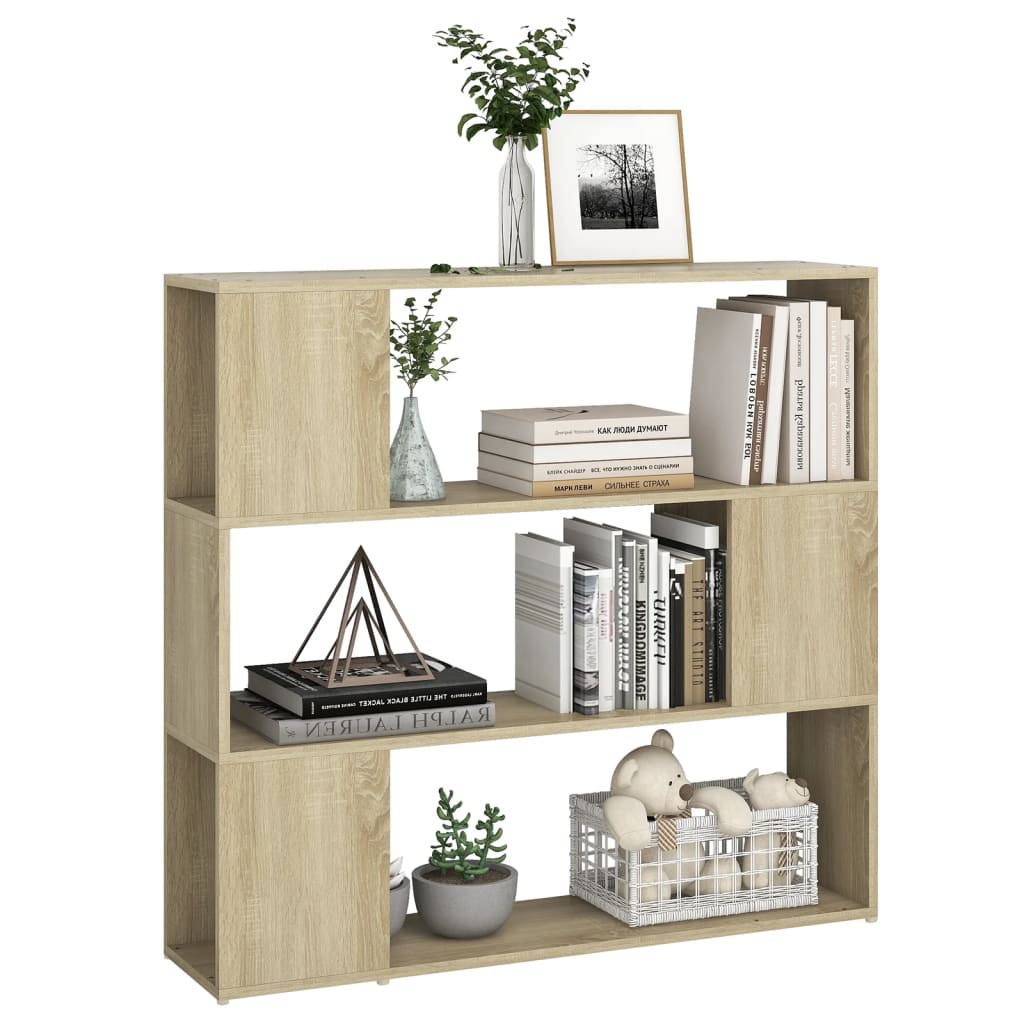 Bookshelf Room Divider Sonoma Oak 100 x 24 x 94 cm