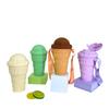 500ml Drink Bottle with Straw Ice Cream Shape Drinking Water Bottle Leakproof with Adjustable Strap Cute Water Bottles for Girls
