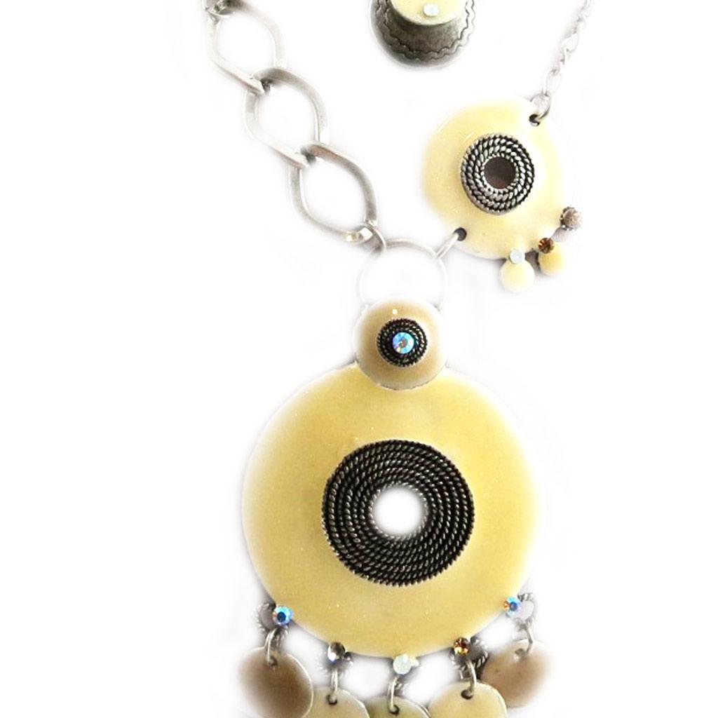 Les Trésors De Lily [E0669] - Дизайнерское колье «Мимозы», бежевое