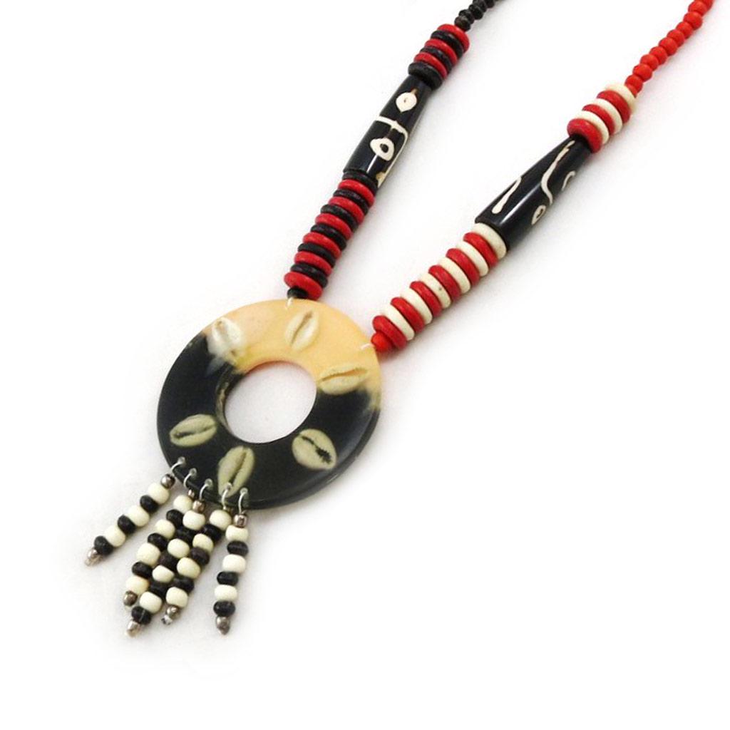 Les Trésors De Lily [B8091] - 'Naia' Rose Red Brown Necklace