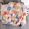Homewear Flower Print V-neck Women's Pajamas Set Aesthetic Art Soft Two-piece Pajamas Set Sweet Casual Autumn  Sleepwear