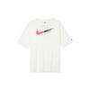 Nike Sportswear Straight Cut Logo Print Casual Loose Short Sleeve Drop Shoulder T-Shirt Women Tops White DX6291-100