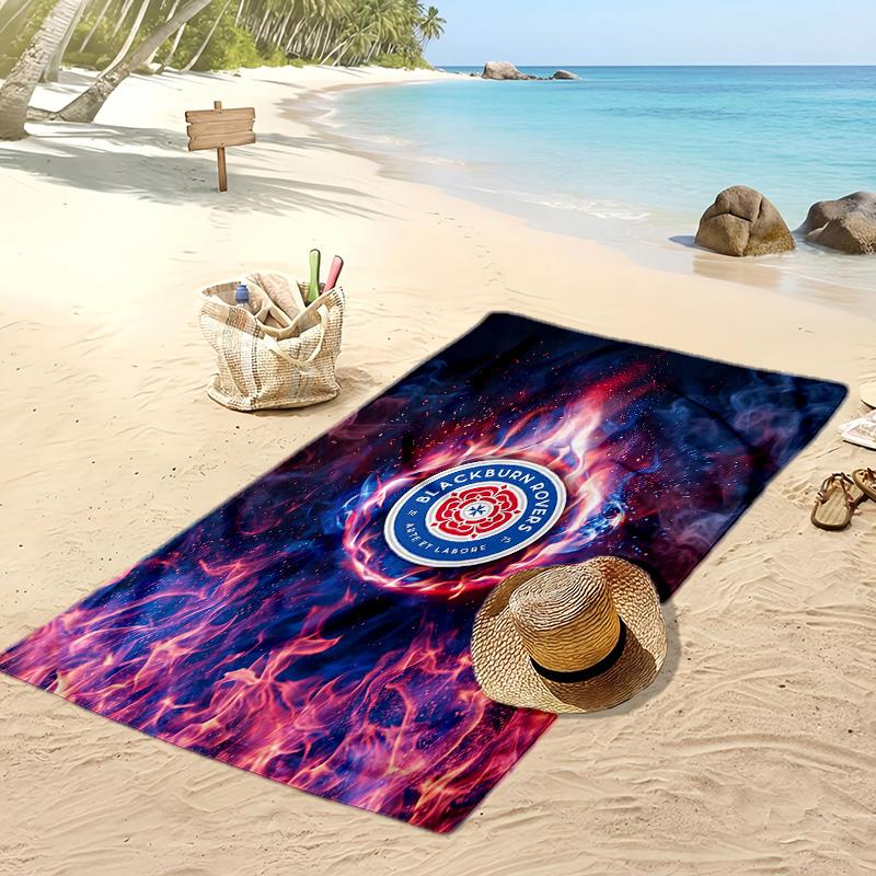 Blackburn Rovers Football Print Beach Towel, Large Soft Quick Dry Towel for Beach Camping Swimming