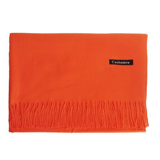 2025 Autumn/Winter Solid Color Imitation Cashmere Mid-Length Warm Tassel Scarf - Japanese & Korean Sweet Fashion
