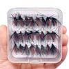 5/10/20/25Pcs/Box Black Fly Peacock Feather Wings Fly Fishing for Trout Bait Size #10 Flies Artificial Insect Bait Lure