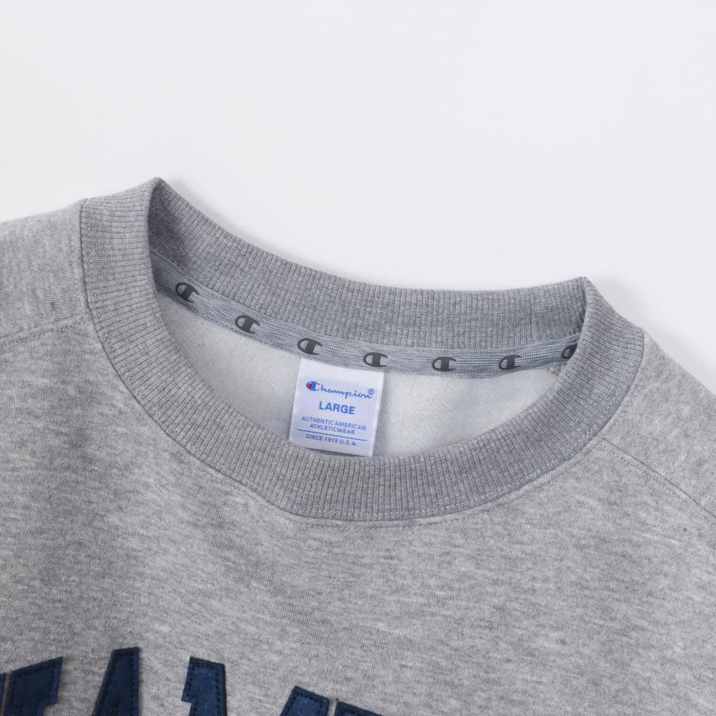 Long Round Antibacterial and Heat Graphic Logo TECH TERRY Crew Neck Oxford L [Champion] Sweatshirt, Sleeve, Neck, Deodorizing, Stretch, Retention,