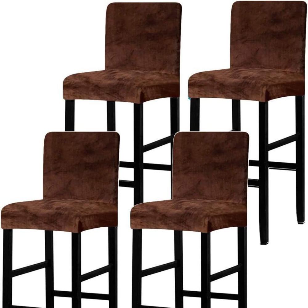 Velvet Stretch Chair Cover Silver Fox Fur Bar Dining Club Hotel Elastic Seat Slipcovers