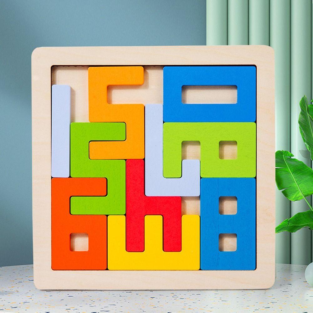 Thinking Training Number 3D Wooden Blocks Puzzle Colorful Interesting Parent-child Toy