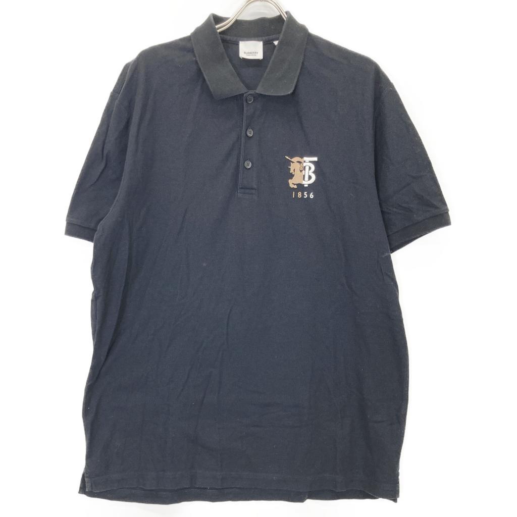 Burberry 8025774 Черная рубашка поло с вышивкой логотипа топы XXL черныйПодержанный