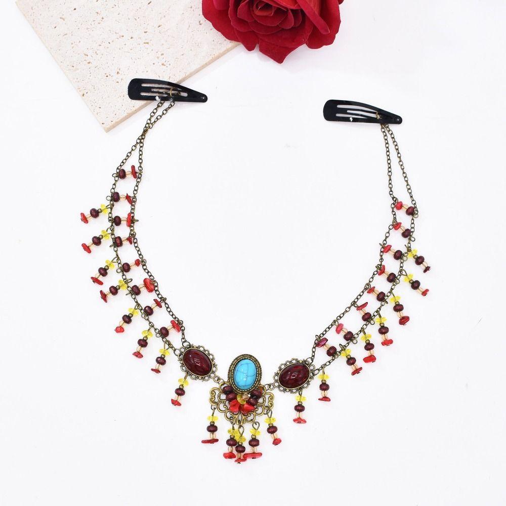 Vintage Headbands Women Head Chain Forehead Chain Hanfu Headwear Indian Headdress