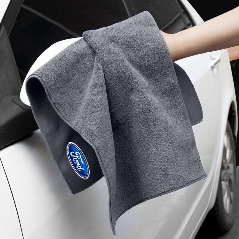 Plush Car Cleaning Towel Wipe Dry Cloth Absorb No Shed Lint Car Tools For Ford Raptor Fiesta Focus 2 3 4 Mondeo Ecosport Mustang Fusion