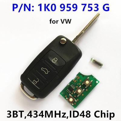 3-кнопочный дистанционный ключ для Volkswagen Caddy Golf Plus Jetta Touran Tiguan EOS Sirocco Jetta/434 МГц/1K0959753G/чип ID48/HLO 1K0 959 753 G 753G