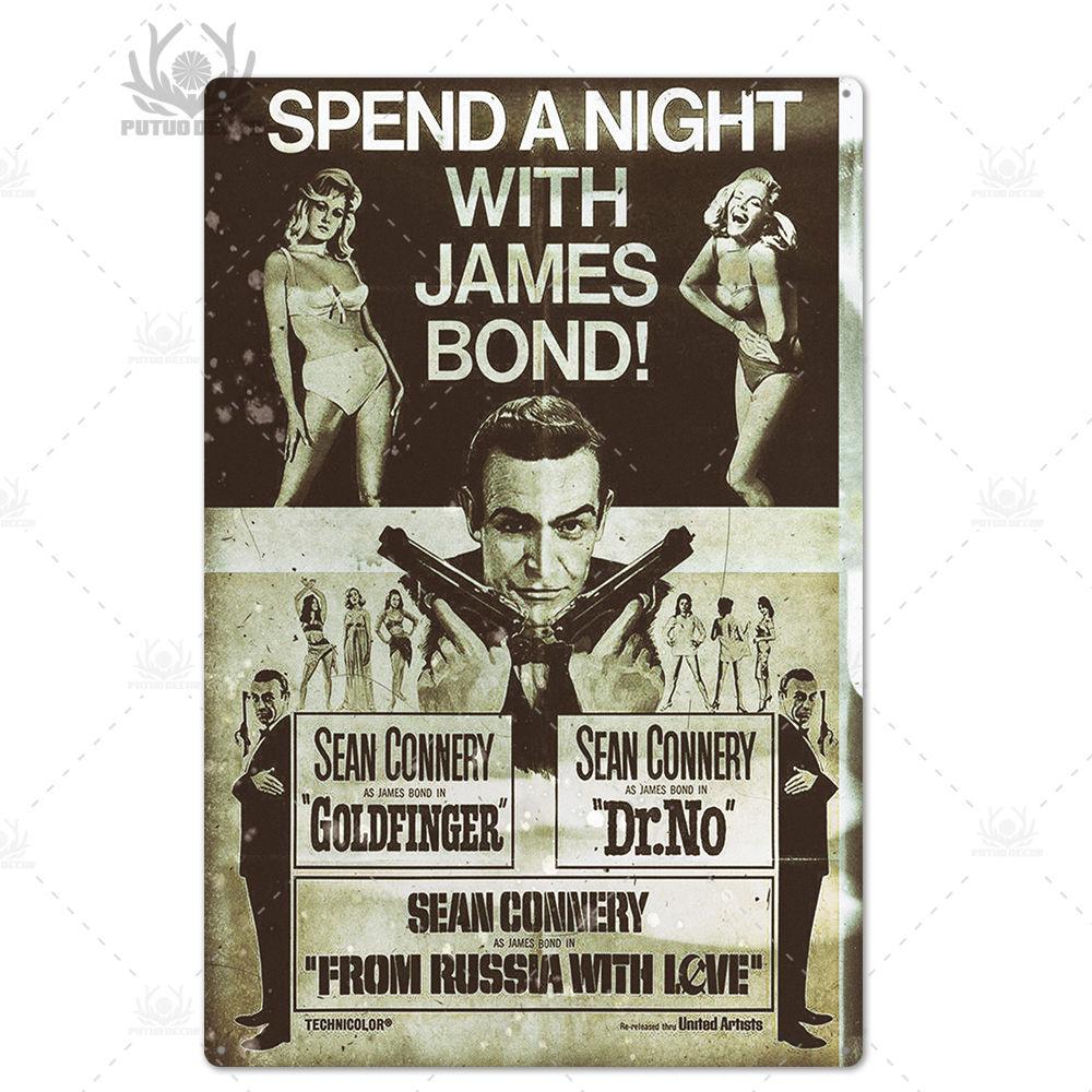 Putuo Декор 007 фильм металлический постер ретро классический фильм металлическая жестяная вывеска металлическая винтажная Настенный декор для бара, паба, клуба, мужская пещера