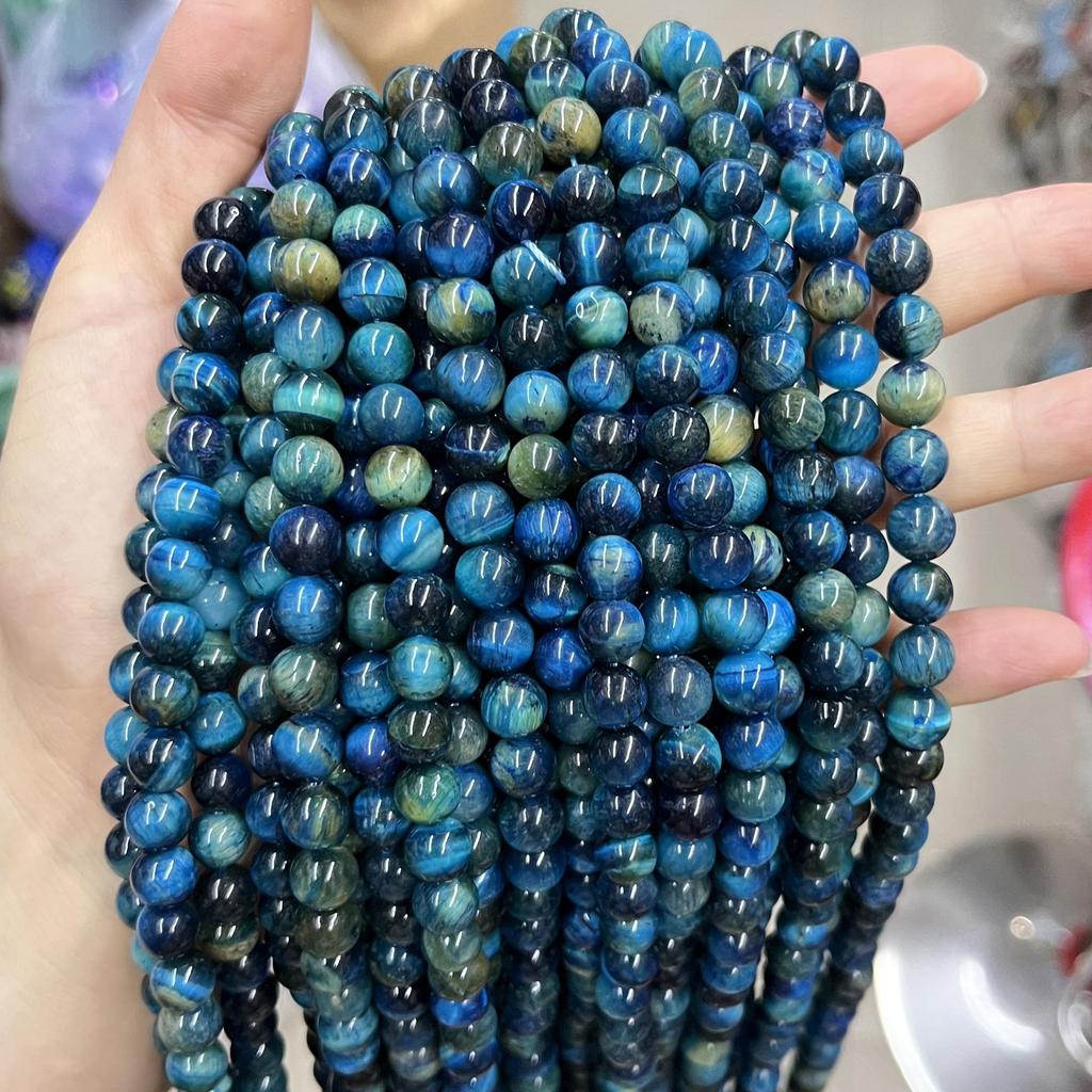 Colored Tiger Eye Starry Sky Stone Round Beads for DIY Jewelry