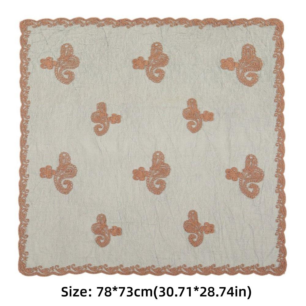 Hollow Out Foulard Bandana Embroidery Lace Handkerchiefs Elegant Hair Scarf Headband  Women