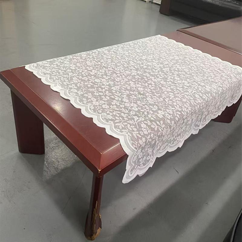 White Lace Tablecloth Vintage Embroidered Reception Table Cloth Decor Party Table Mat Rustic Wedding cover
