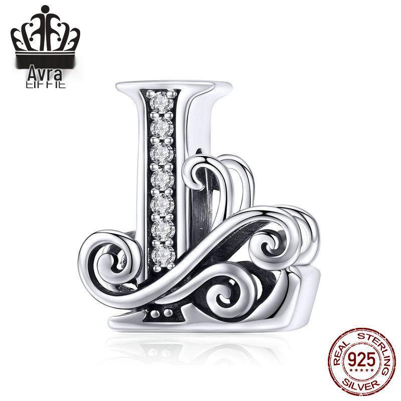 Avle Браслет из стерлингового серебра 925 пробы с английскими буквами и бусинами