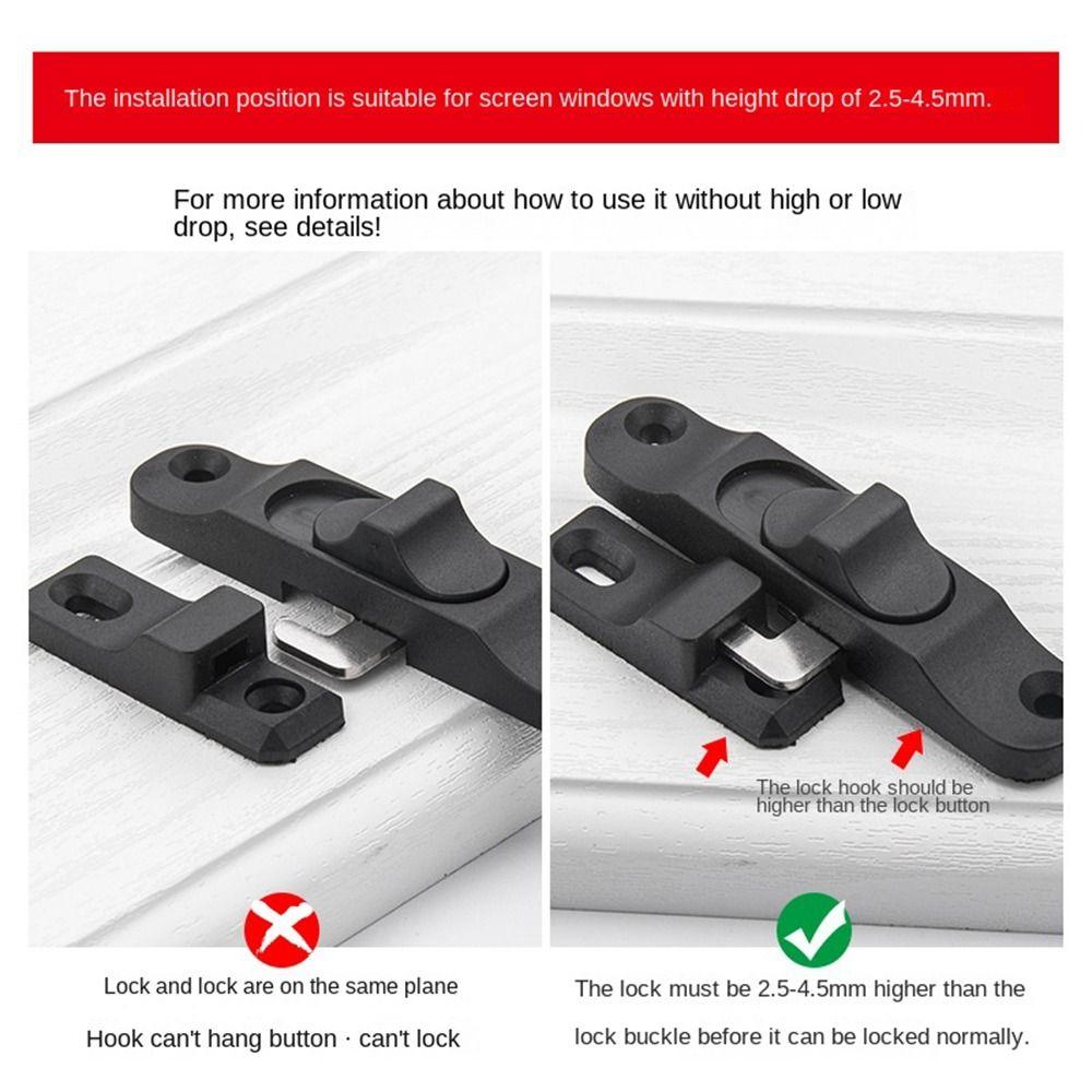 Aluminium Alloy Window Hook Lock Hardware Door Lock Buckle New Sliding Pull Door Lock Window