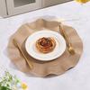 6 шт./компл. круглых салфеток под приборы, набор, плетеный дизайн, моющийся нескользящий обеденный коврик, гофрированный край, термостойкий коврик для стола