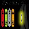 4-Pack Night Reflective Car Door Stickers Plastic Safety Warning Decals14*2cm/5.51*0.79in Visible At 300 Meters