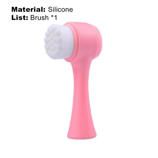 Щетка для лица с двумя сторонами, массажная портативная 3D-щетка с горячим силиконом, очищающий инструмент для кожи унисекс
