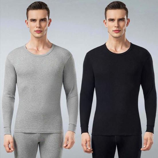 Мужское термобелье, комплект кальсоны и футболка, повседневный костюм из двух частей, зимний, сохраняющий тепло, с длинным рукавом, топ и брюки для холодной погоды