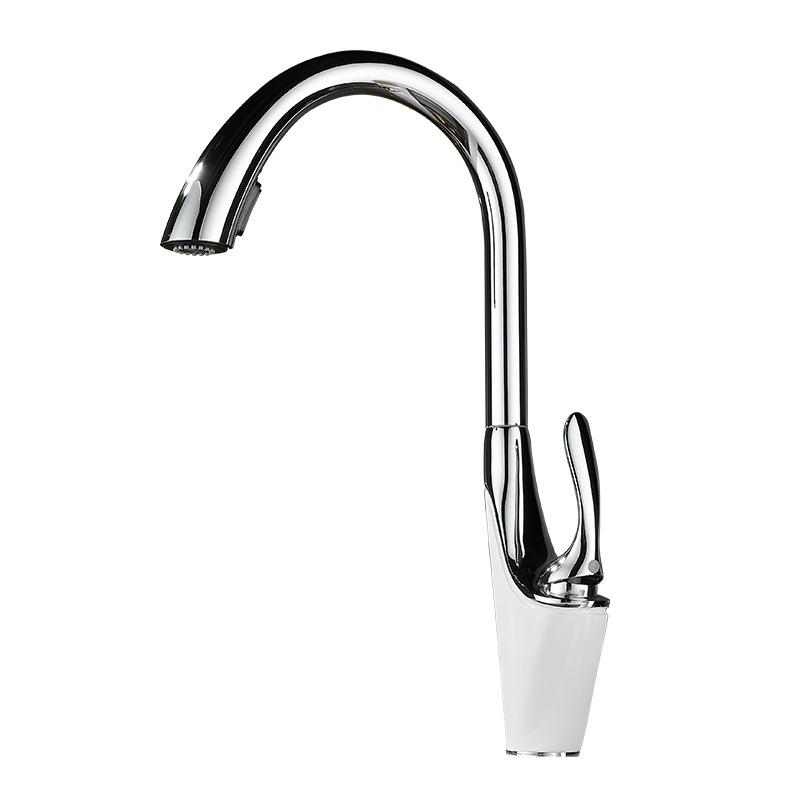Tuqiu выдвижной кухонный кран с одной ручкой, серебристый, черный, кухонный кран для мойки, латунный вращающийся смеситель для воды, смеситель