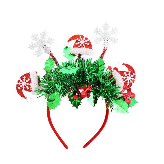 Рождественская повязка на голову праздничный макияж обруч для волос мультфильм снеговики олени Санта шапки повязка на голову для