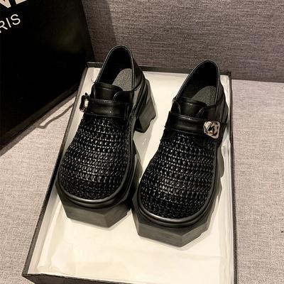 8.5СМ Новые Сандалии на танкетке и платформе на высоком каблуке из синтетической кожи Женские Летние Плетеные Дышащие Высокие Каблуки Массивные Кроссовки Женские