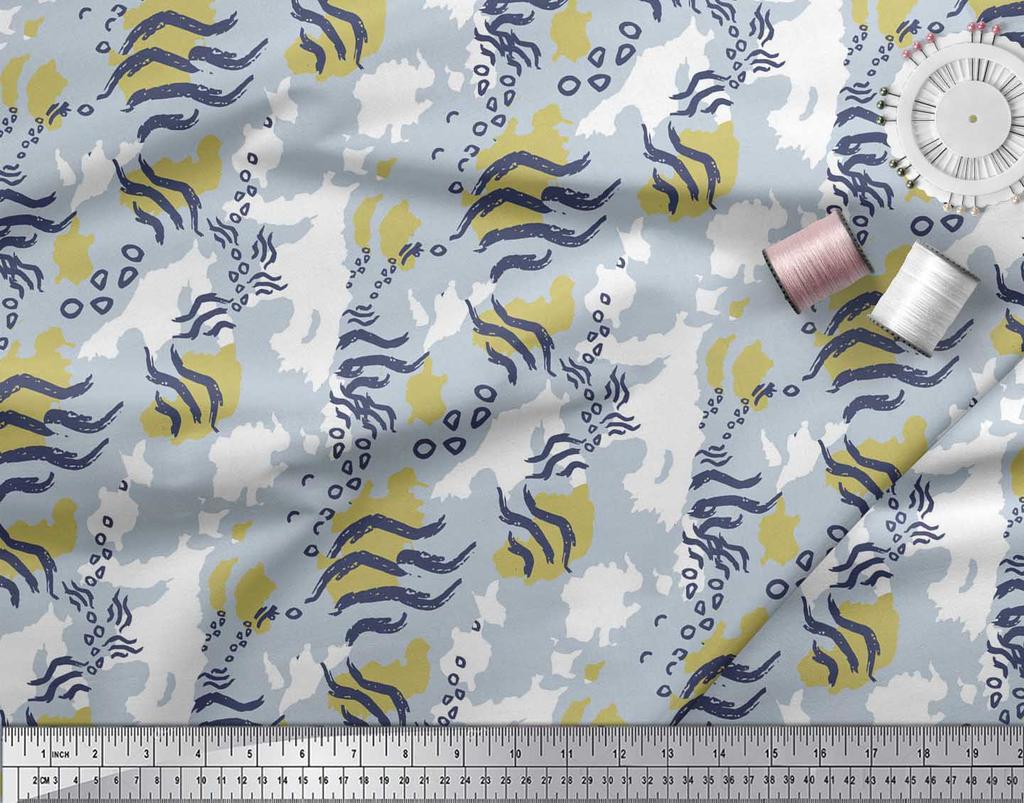 Soimoi Red Japan Crepe Satin Fabric Zebra & Leopard Animal Skin Print Fabric by the Metre 42 Inch