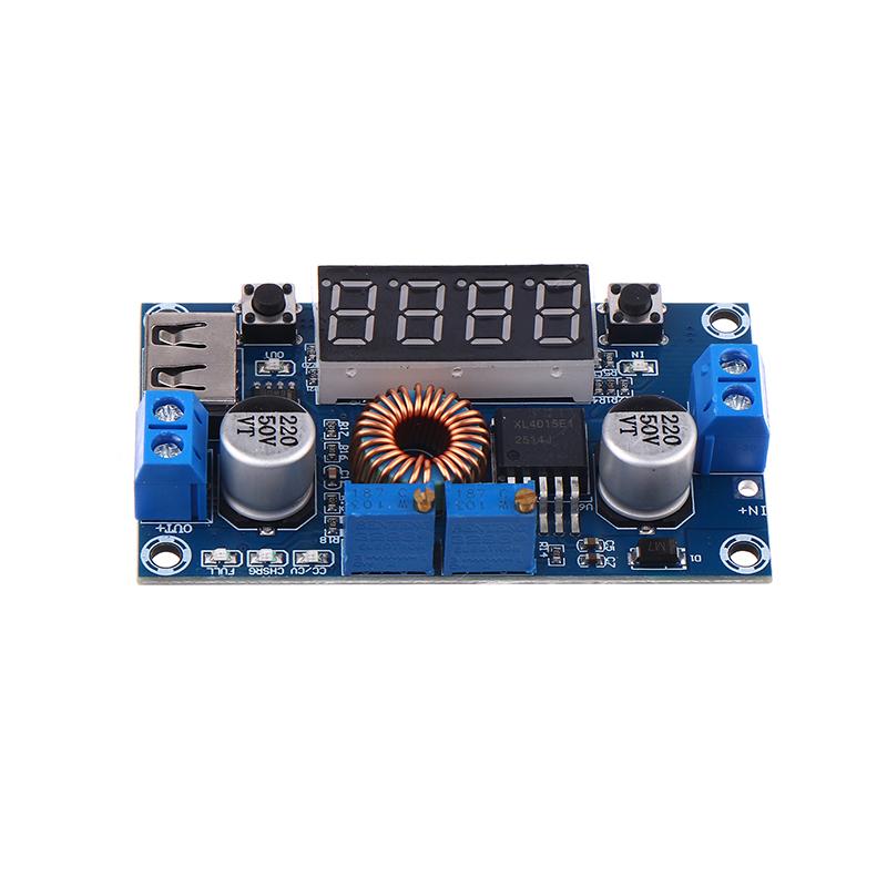 XL4015 75 Вт DC-DC 5A Светодиодный драйвер Модуль зарядки литий-ионного аккумулятора Модуль регуляторов Регулируемый понижающий модуль с вольтметром