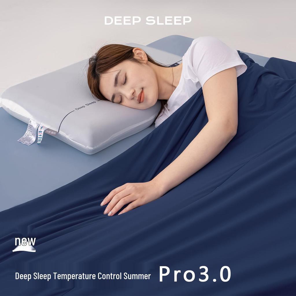 Простыня Deep Sleep Pro 3.0 из ледяного шелка с охлаждающим эффектом - Летнее одеяло с кондиционером, пригодное для машинной стирки