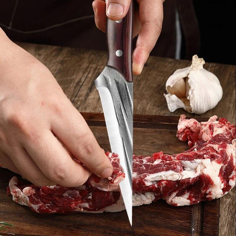 Кованый кухонный нож для мяса, нож для обвалки из нержавеющей стали, нож для мясника, нож для нарезки овощей и фруктов, острый нож для фруктов
