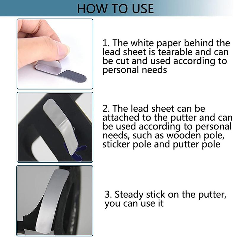 Черный набор утяжеляющих лент для пиклбола - Самоклеящиеся свинцовые ленты для ракеток для пиклбола, тенниса и гольфа