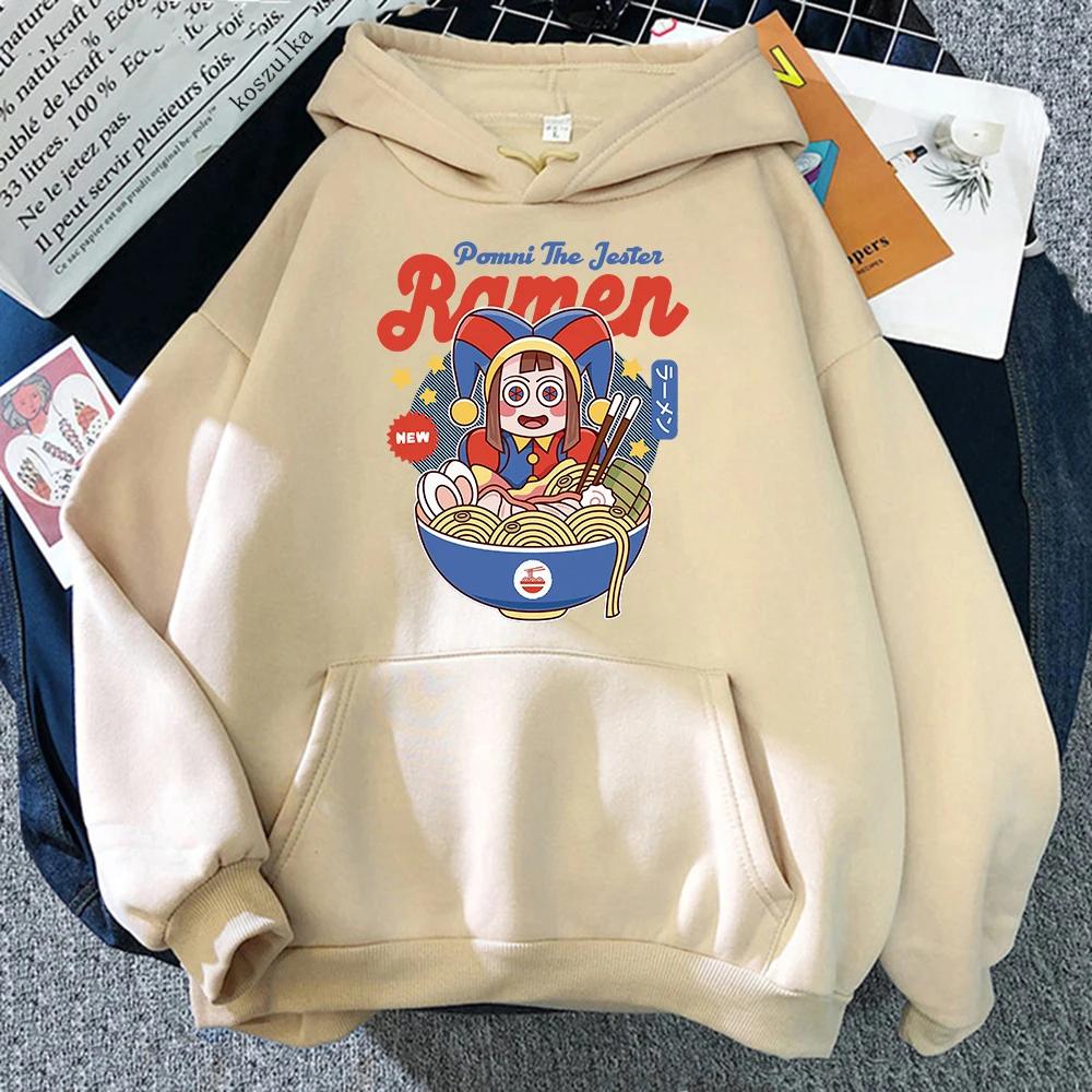 Hoodie Digital Circus Jax Ramen Fashionable and fun women Caine Pomni Hoodie Men Cute Rabbit Noodle Printed Hoodie