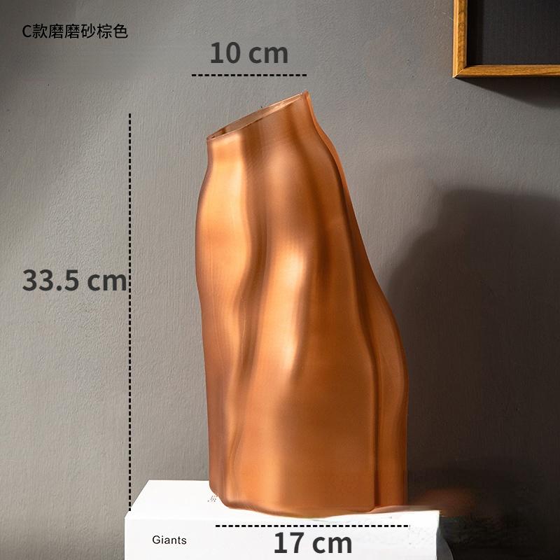 Креативная ваза для камней специальной формы из матового стекла с градиентом, украшение для гостиной, цветная прозрачная ваза для цветочной композиции