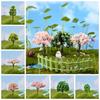 Plastic Simulation Trees Landscape Rural Style Micro Figurines Durable Sakura Miniatures  Yard