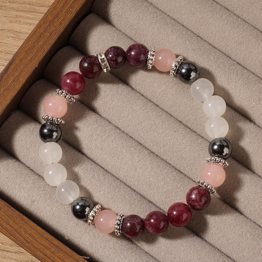 Праздничные подарки Гранат Розовый кварц Горный хрусталь Черный оникс Браслет из бусин Натуральные модные украшения Для мужчин женщин Повседневная носка Подарок