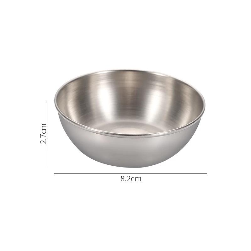 Small Seasoning Dish, Hot Pot Dipping Bowl, Sushi Vinegar Soy Saucer, Appetizer Tray, Round Stainless Steel Container
