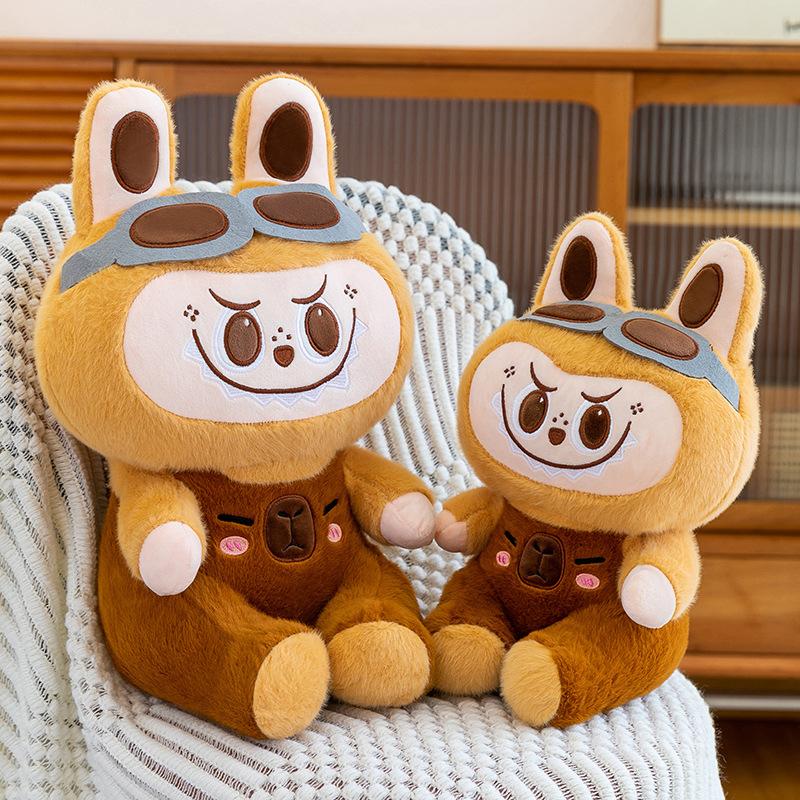 Capybara Plush Toy Overalls Doll Cartoon Throw Pillow Children's Accompanying Gift