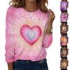 Women's Casual Long-sleeved Valentine's Day Printed Round Neck Top