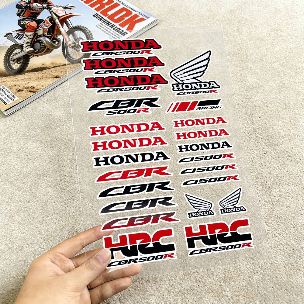 WYEY7 FOR HONDA CBR500R Waterproof Reflective Motorbike Stickers Easy Peel Removable Decals for Motorcycle Car