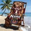 Custom Name Personalized Club Deportivo Guadalajara Print Beach Towel, for Trip Camping Beach Party Home Decor, Birthday Gift for Family & Friends
