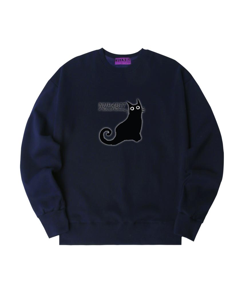 NUHABIT N/H Eye Contact Oversized Fleece-Lined Sweatshirt_Navy (Gom4-4Nh1195)