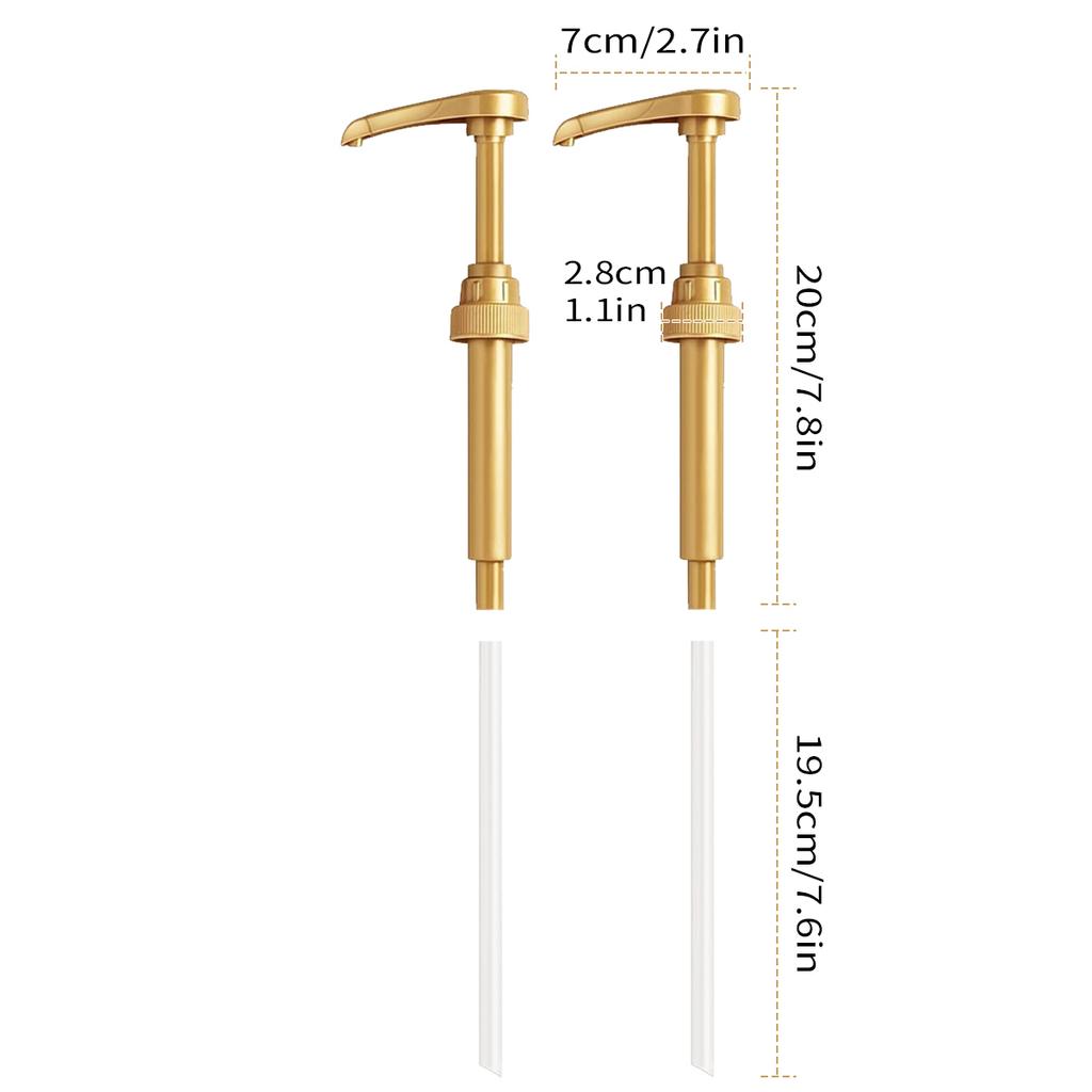 Leeseph Syrup Pump Coffee Syrup Pump Dispenser Gold Syrup Pump for 750ml/ 25.4oz Syrup Bottle Syrup Pumps for Coffee Bar