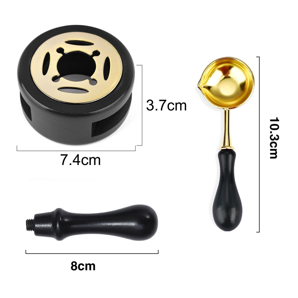 2/3Pcs Set Retro Sealing Wax Furnace Stove Pot Wood Handle Sealing Wax Spoon Wax Sealing Decorative For Candle Stamp Wax Stamp
